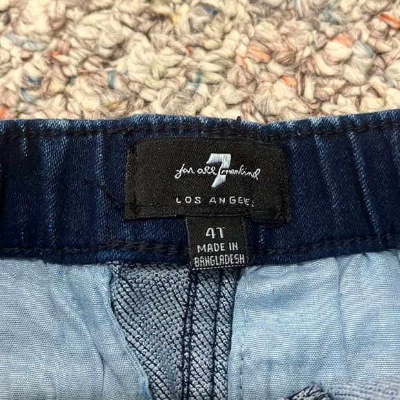 7 For All Mankind• Dark Wash Denim Little Girl Shorts, Size 4T, NWOT - Picture 6 of 7